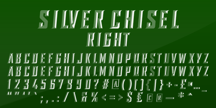 SILVER CHISEL BASE Font preview